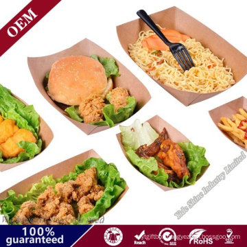 Wholesale Sushi Take out Containers Boat Kraft Paper Bowl for Cookies Potato French Fried Fries